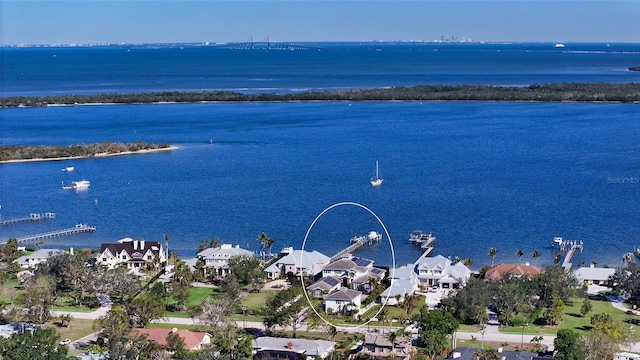 view of water feature with a residential view