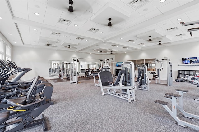 exercise room with visible vents