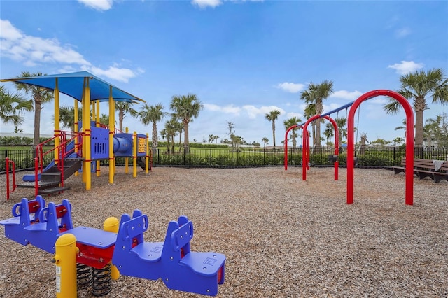 community playground with fence
