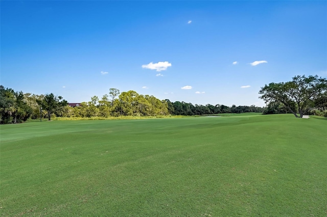 view of property's community featuring view of golf course