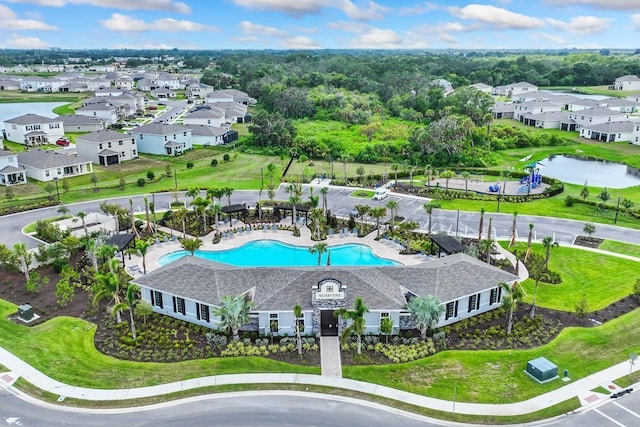 bird's eye view with a residential view