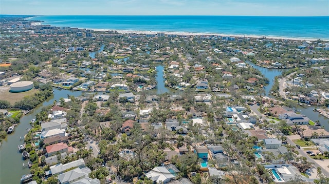 813 Plymouth St, Sarasota, FL 34242 - drone / aerial view featuring a residential view and a water view
