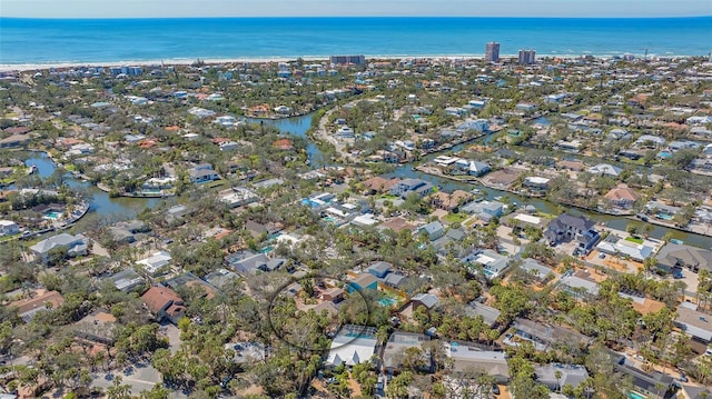 813 Plymouth St, Sarasota, FL 34242 - aerial view with a water view and a residential view