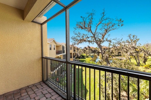 balcony with a residential view