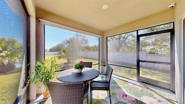 view of sunroom