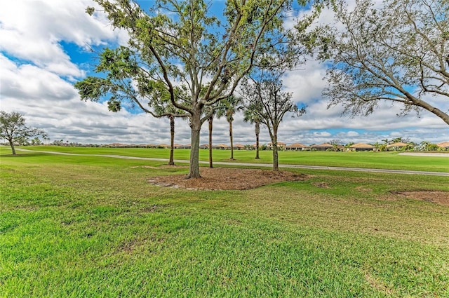 view of property's community with a lawn