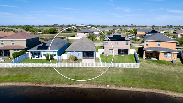 bird's eye view with a residential view