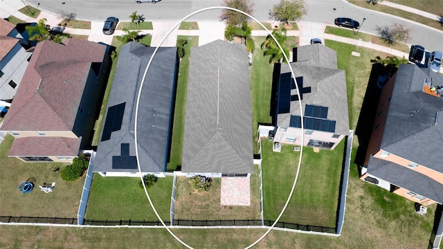 aerial view with a residential view