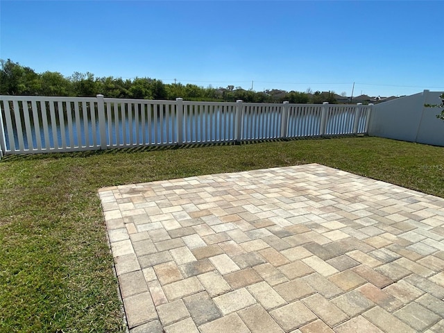view of patio featuring a fenced backyard