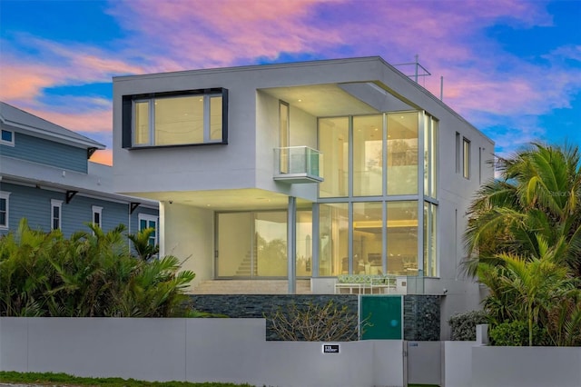 exterior space featuring stucco siding