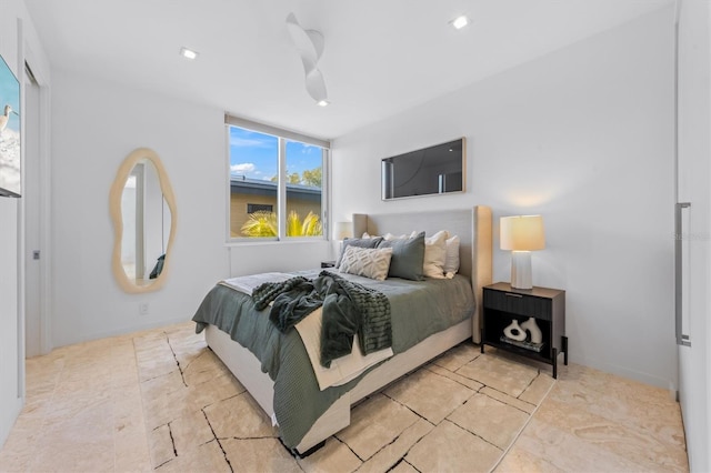 bedroom featuring recessed lighting