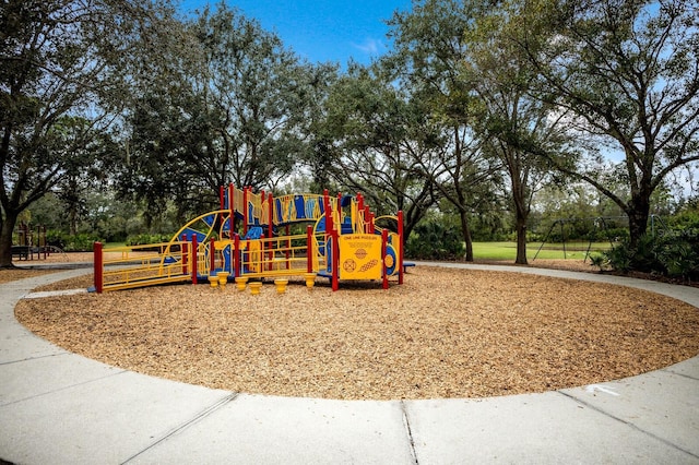 view of community jungle gym