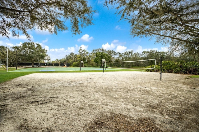 view of community featuring volleyball court