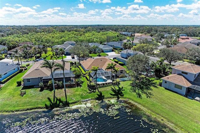 aerial view with a residential view