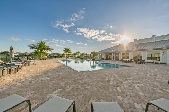 pool featuring a patio area