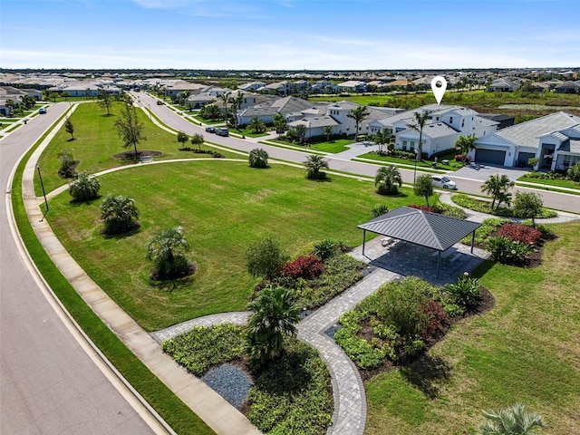 aerial view with a residential view