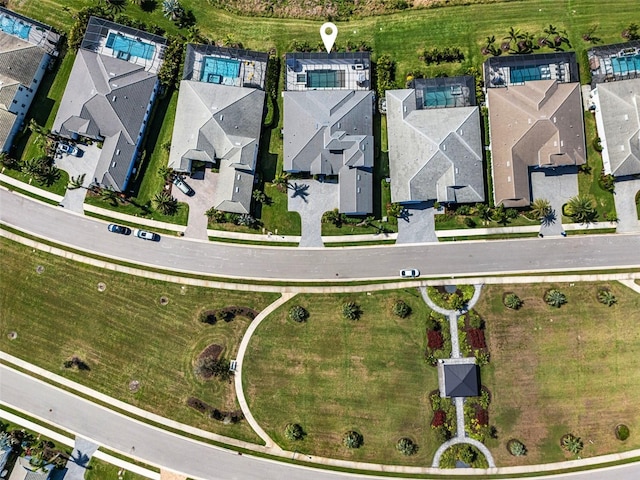 aerial view with a residential view