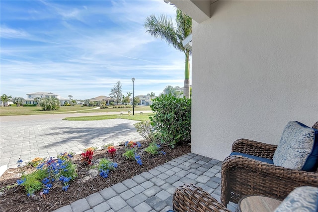 view of patio / terrace featuring a residential view