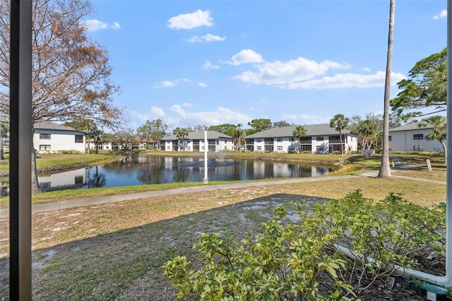 property view of water featuring a residential view