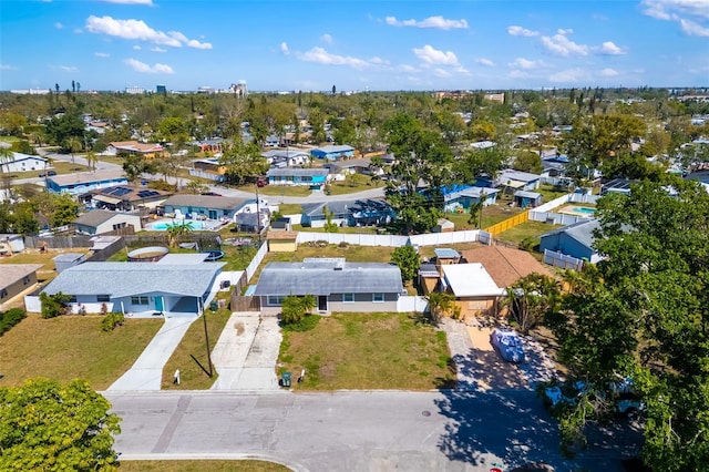 aerial view with a residential view