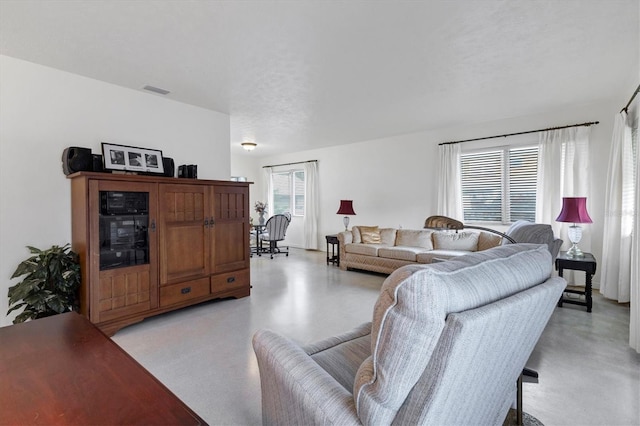 living room with visible vents