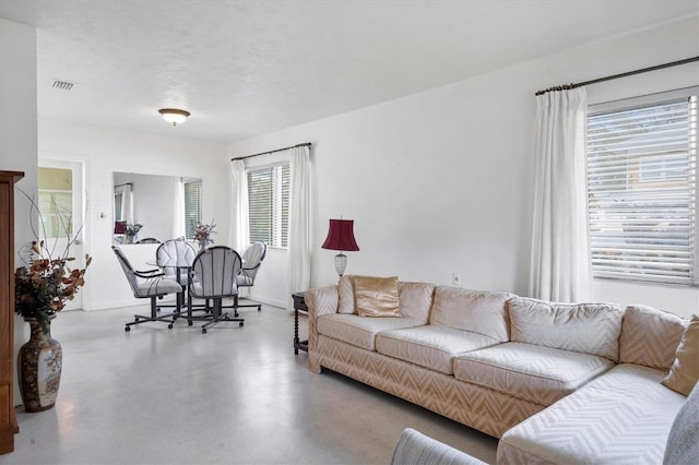 living room with visible vents