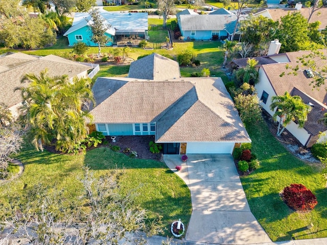 drone / aerial view featuring a residential view