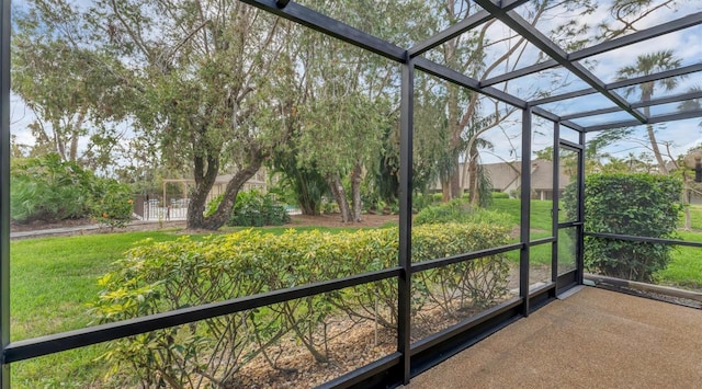 view of unfurnished sunroom