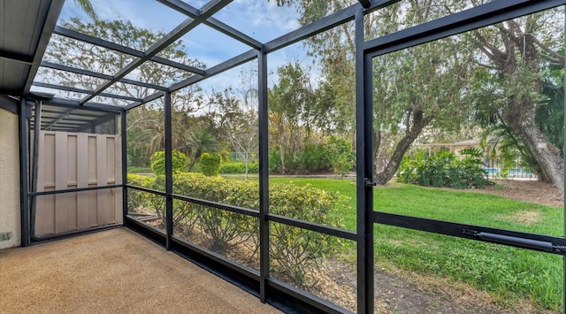 unfurnished sunroom with a healthy amount of sunlight