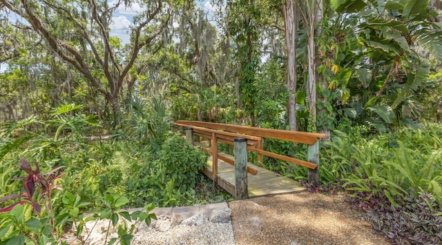 view of home's community featuring a wooden deck