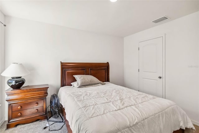 bedroom with visible vents