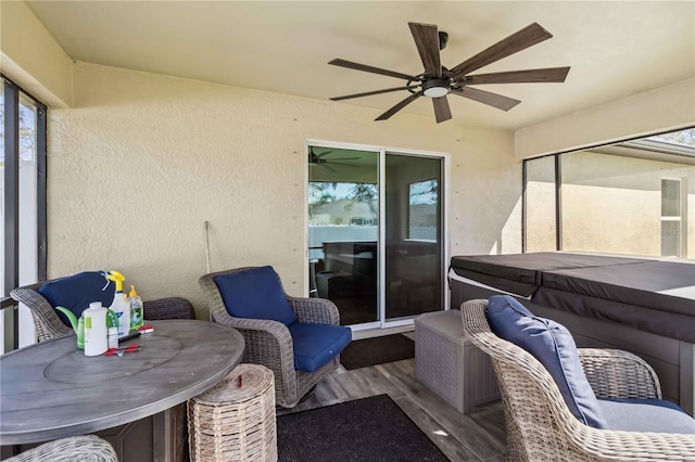 view of patio with ceiling fan