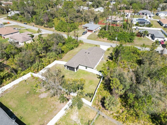 drone / aerial view with a residential view