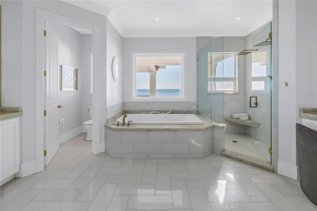 3935 N Shell Rd, Sarasota, FL 34242 - full bath with a garden tub, a shower stall, and vanity