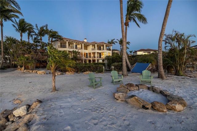 3935 N Shell Rd, Sarasota, FL 34242 - view of patio featuring a fire pit