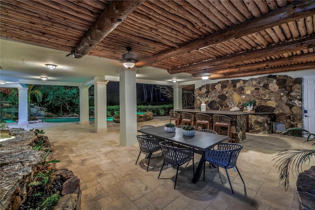3935 N Shell Rd, Sarasota, FL 34242 - view of patio / terrace featuring outdoor dining space and a ceiling fan