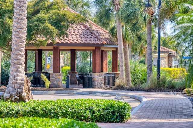 view of patio / terrace with a gazebo