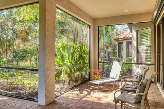 view of unfurnished sunroom