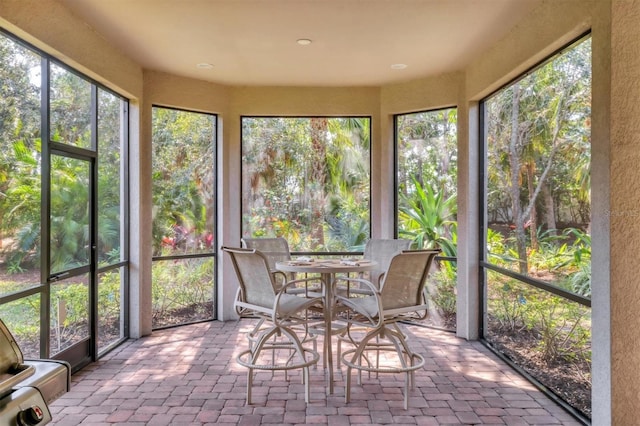 view of unfurnished sunroom