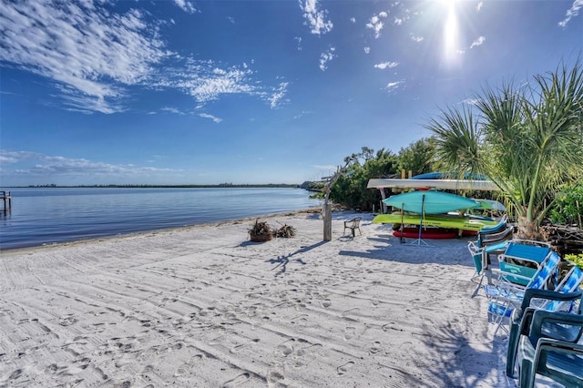 water view featuring a beach view