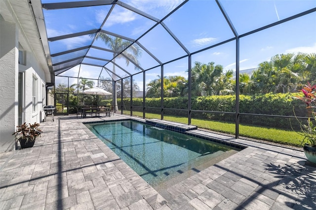 pool featuring a patio and a lanai