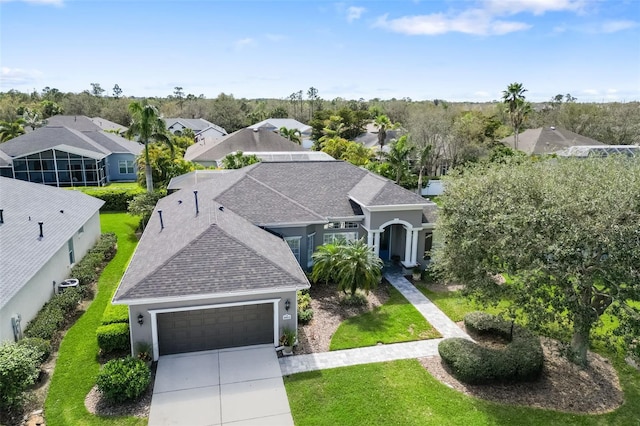 aerial view featuring a residential view