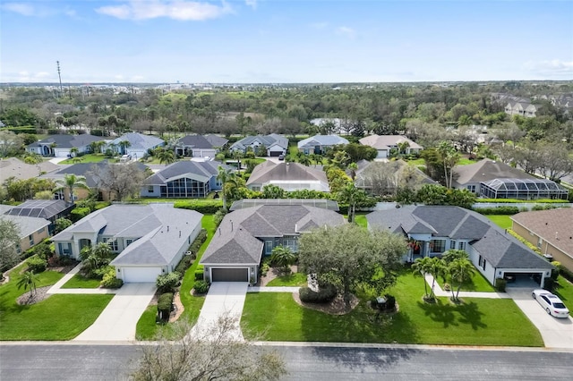 aerial view with a residential view