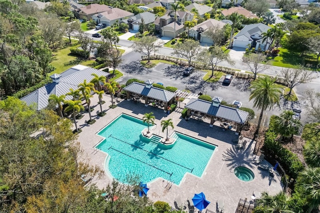 aerial view featuring a residential view