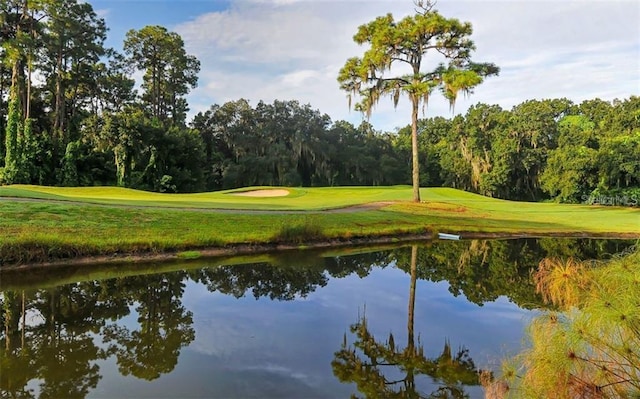 water view featuring view of golf course