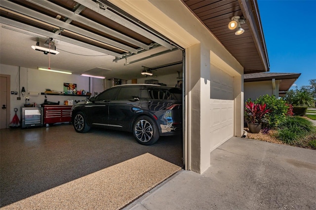 garage featuring a garage door opener