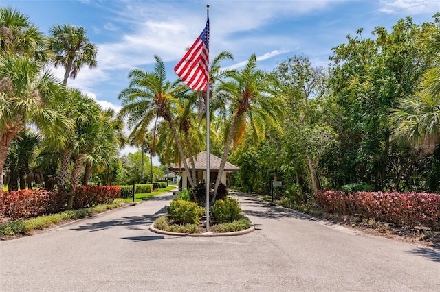 view of property's community with aphalt driveway