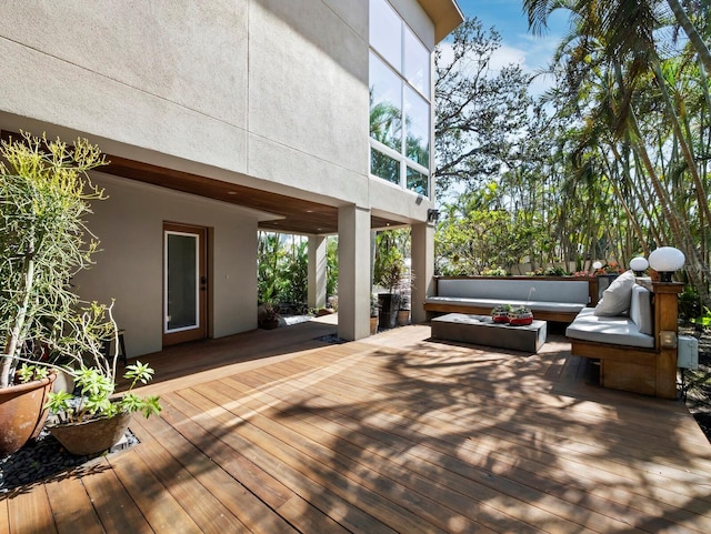 deck with outdoor lounge area