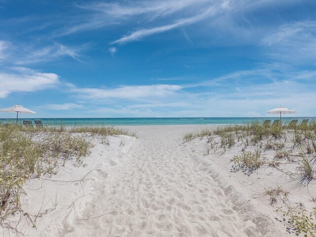 water view featuring a beach view