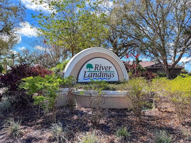 view of community sign